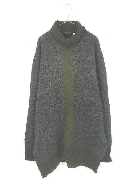 古着 90s Italy製 Versace Classic 上質 シルク アルパカ ウール タートルネック ニット セーター XL位