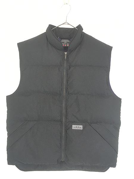 古着 90s adidas ワンポイント パッチ スタンドカラー ダウン ベスト L