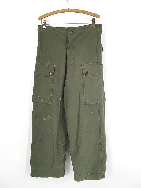古着 80s オランダ軍 ミリタリー 肉厚 ダブルフェイス コットン ミリタリー フィールド カーゴ パンツ 74×75