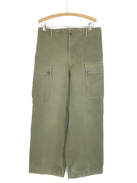 古着 50-60s オランダ軍 ミリタリー 肉厚 ダブルフェイス コットン ミリタリー フィールド カーゴ パンツ 82×80