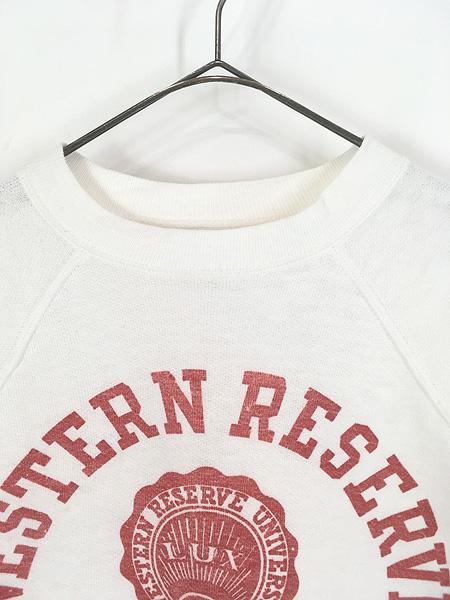 古着 60s WESTERN RESERVE 3段 カレッジ プリント 100% コットン