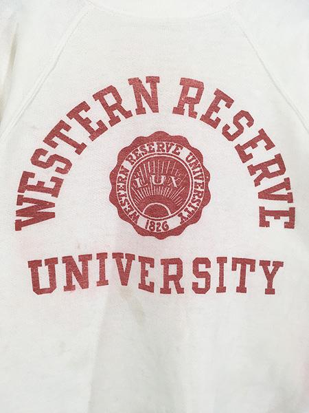 古着 60s WESTERN RESERVE 3段 カレッジ プリント 100% コットン