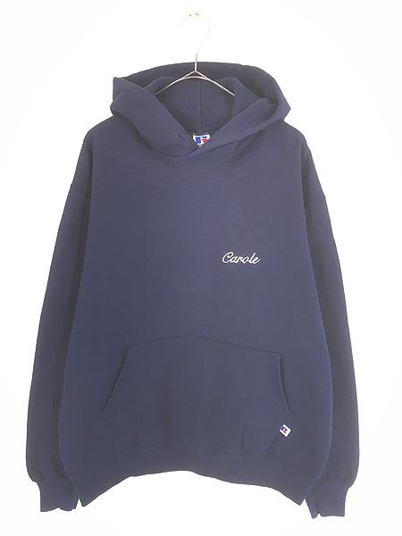 古着 90s USA製 Russell 「Carole」 刺しゅう スウェット パーカー XL