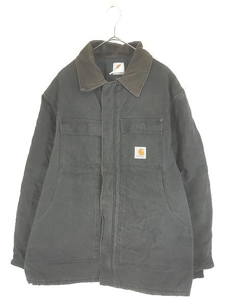 古着 90s- Carhartt ブラック ダック パデット トラディショナル コート XL位