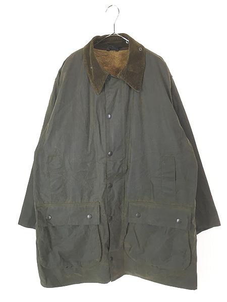 古着 00s 英国製 Barbour 「NORTHUMBRIA」 防寒 8oz オイルド ワックス コート ライナー付! C48 ミント!!