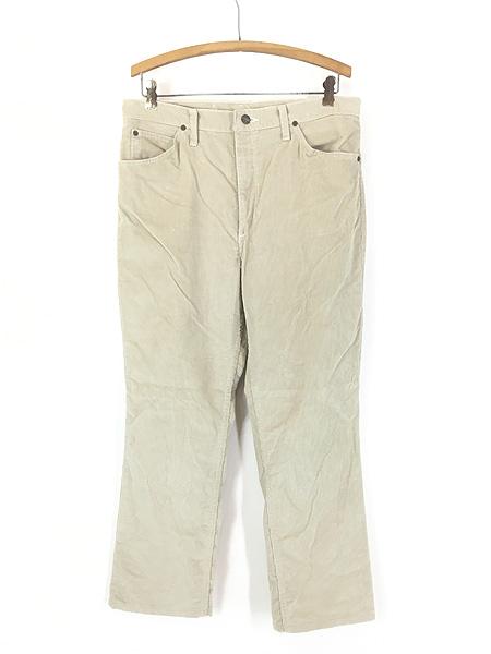古着 70s USA製 Wrangler 82660WE コーデュロイ パンツ コーズ ストレート アイボリー W33 L27.5