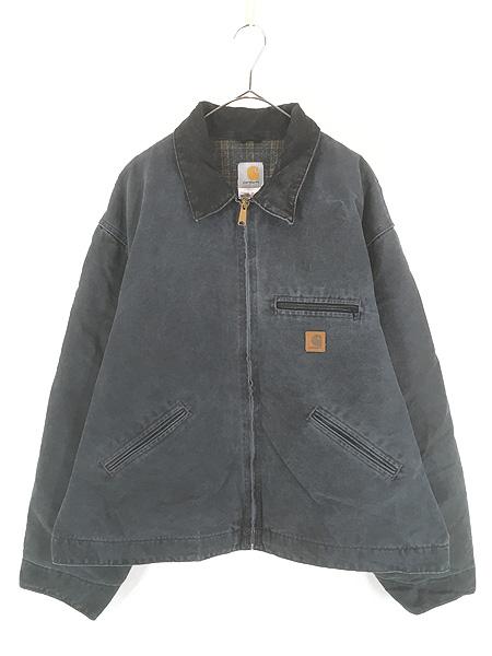 古着 00s USA製 Carhartt 裏地 チェック ブランケット レアカラー PTL ペトロール ダック デトロイト ジャケット 3XL