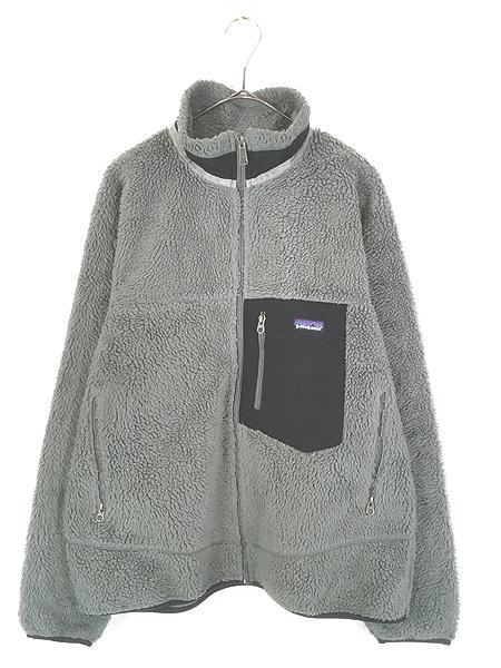 古着 00s Patagonia クラシック レトロX もこもこ パイル ジャケット グレー L