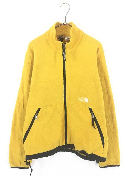 古着 90s TNF The North Face ワンポイント フリース ジャケット イエロー L位