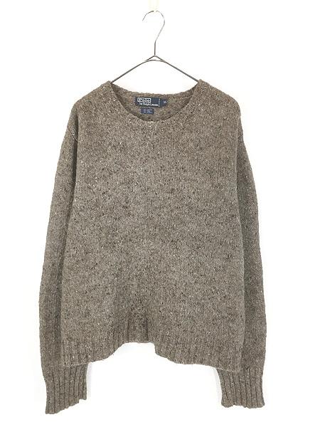 古着 Polo Ralph Lauren ミックス アルパカ ウール ニット セーター ブラウン XL