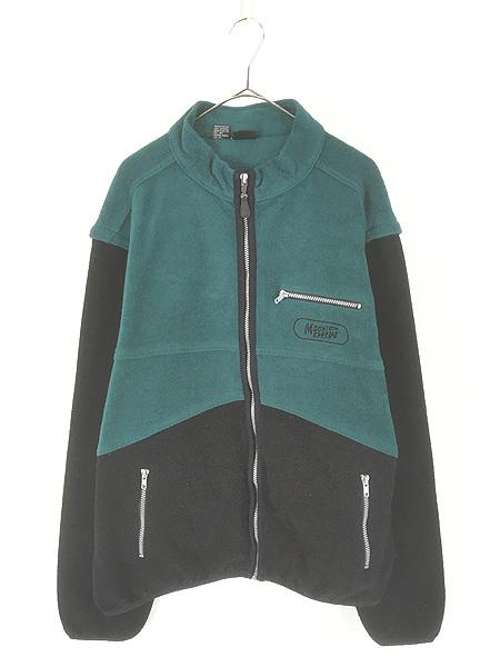 古着 90s Mountain Dew マウンテンデュー ドリンク 企業 2way バイカラー フリース ジャケット ＆ ベスト XL