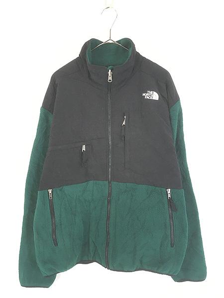 古着 90s TNF The North Face デナリ フリース ジャケット 緑×黒 XL