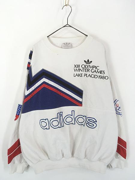 古着 80s adidas LAKE PLACID レークプラシッド 冬季 五輪 オリンピック スウェット トレーナー L位