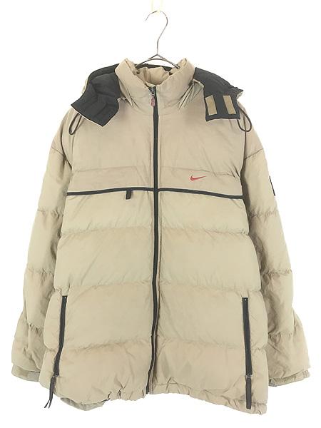 古着 90s NIKE ワンポイント 刺しゅう ミドル ダウン ジャケット M