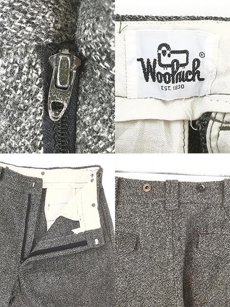 古着 70s WoolRich 防寒 ゴマ塩 メルトン ウール ワーク パンツ