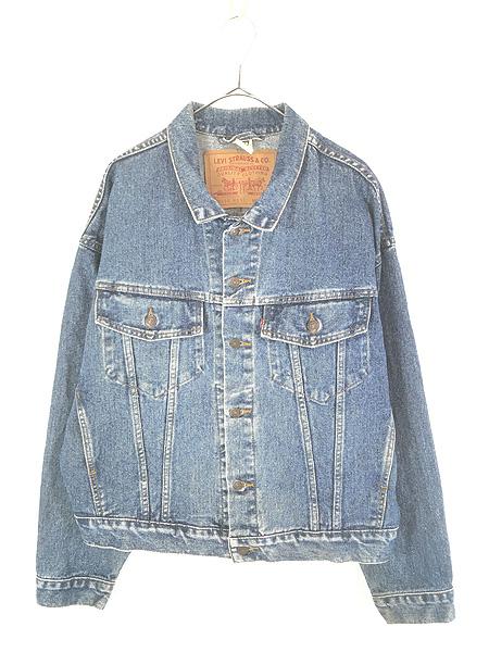 古着 90s Levi's 70598-4891 デカタグ ワイドシルエット ブルー デニム トラッカー ジャケット Gジャン M