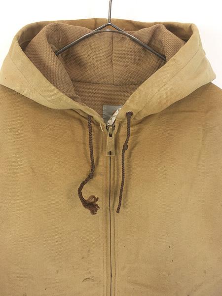 古着 90s USA製 Carhartt 裏地 メッシュ ペンキ & フェード ブラウン