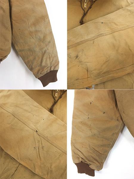 古着 90s USA製 Carhartt 裏地 メッシュ ペンキ & フェード ブラウン ダック アクティブ パーカー ジャケット XL Tall 古着 90s USA製 Carhartt 裏地 メッシュ ペンキ & フェード ブラウン