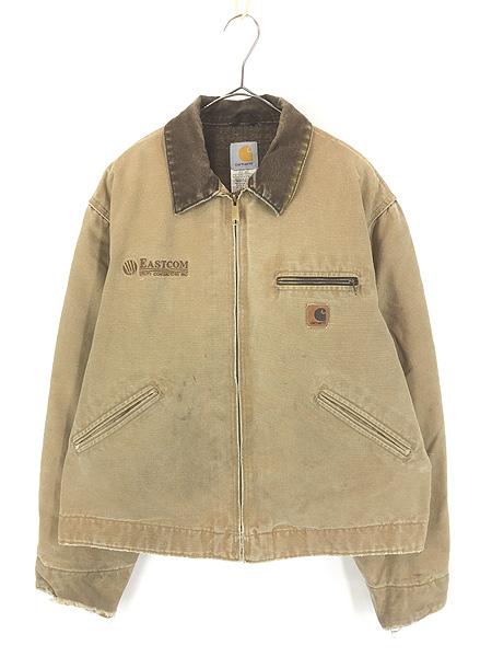 古着 00s Carhartt 裏地 チェック ブランケット CML キャメル ダック デトロイト ジャケット L