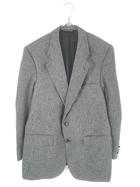 古着 80s USA製 Burberrys ブラック 格子 チェック 豪華 100% キャメルヘア テーラード ジャケット 42位
