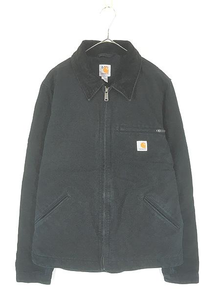 古着 Carhartt 裏地 ストライプ ブランケット ブラック ダック デトロイト ジャケット M?@