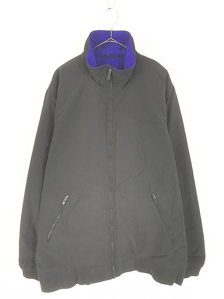古着 90s USA製 LL Bean 「Warm-up Jacket」 フリース ライナー シェルド ウォームアップ ジャケット ブラック!! XL Tall
