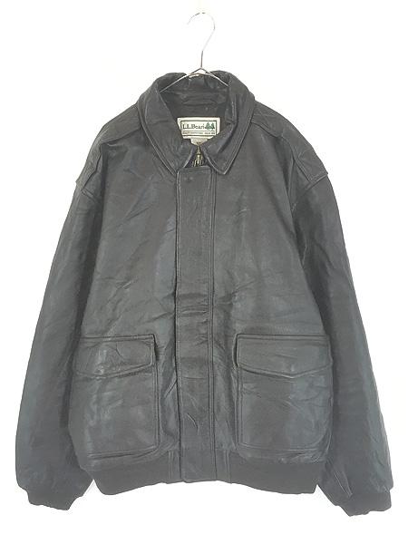 古着 00s LL Bean Type A-2 本革 ゴートスキン レザー パデッド フライト ジャケット XXL