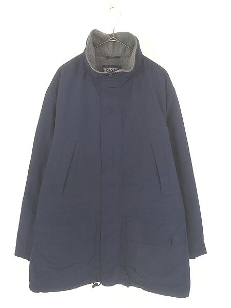 古着 90s LANDS' END フリース ライナー 比翼 ナイロン ミドル ジャケット M