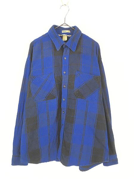 古着 80s USA製 St John's Bay BIG MAC ブラック × ブルー