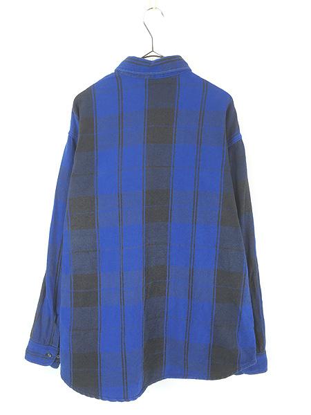 古着 80s St John's Bay ブルー × ブラック ストライプ ヘビー