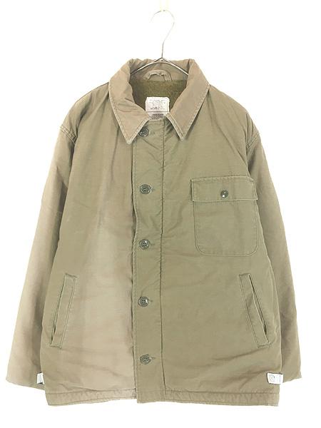 古着 70-80s 米軍 US NAVY ミリタリー パイル ライナー A-2 デッキ ジャケット 鬼フェード L