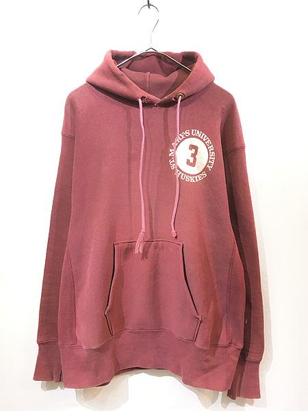 古着 70s USA製 Champion Reverse Weave 「3」 ワンポイント カレッジ リバース スウェット パーカー L