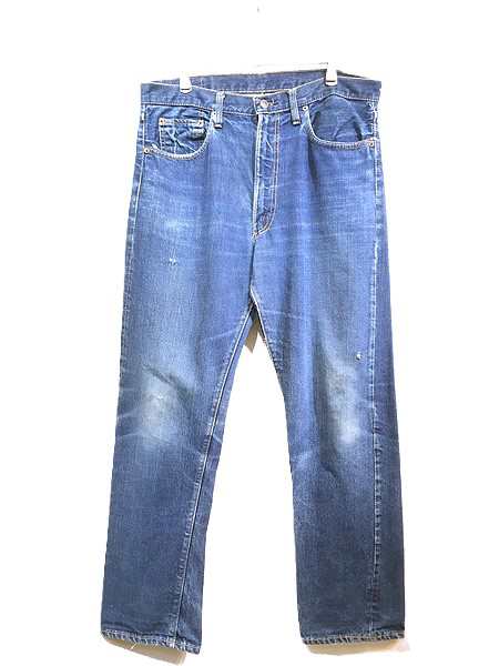 古着 60-70s USA製 Levi's 505-0217 「Big E」 シングル 濃紺 インディゴ デニム パンツ ジーンズ スリム W34 L29