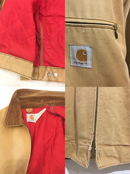 古着 80s- Carhartt レッド キルティング ライナー フェード ブラウン