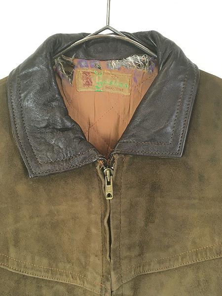 古着 -60s gerskinn garanteras 本革 スエード レザー 3ポケット スポーツ ジャケット M位