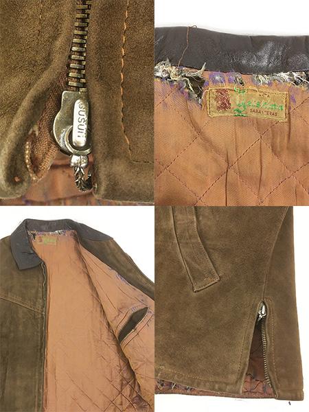 古着 -60s gerskinn garanteras 本革 スエード レザー 3ポケット スポーツ ジャケット M位