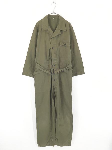 古着 40s 米軍 US ARMY M-43 ガスフラップ 13スターボタン ミリタリー HBT オールインワン つなぎ L位