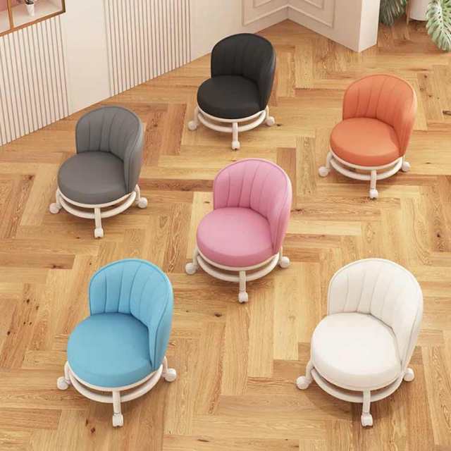 ロースツール 背もたれ キャスター付き椅子 低い椅子 低め 小型 厚手 防水 静音キャスター 360°回転 子供用 低所作業 おしゃれ 金属 オフィススツール クッション サロン 美容室 作業チェア 北欧 丸いす 丸イス