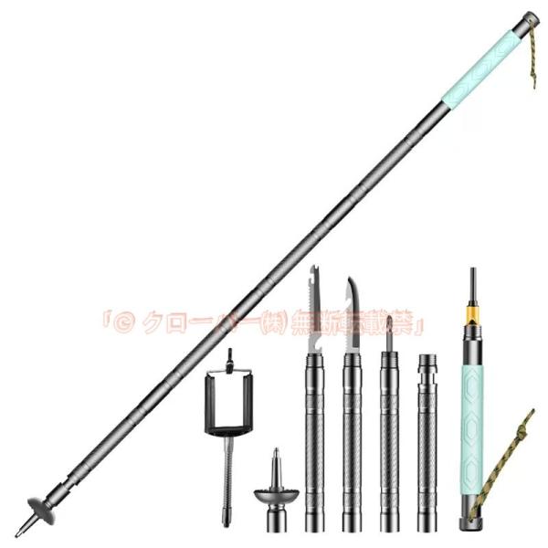 2本セット トレッキングポール 夜光 折りたたみ 多機能 おしゃれ ウォーキングポール 防衛 探検 護身用 登山杖 アウトドア 自救 サバイバル 防災 災害用 工具 道