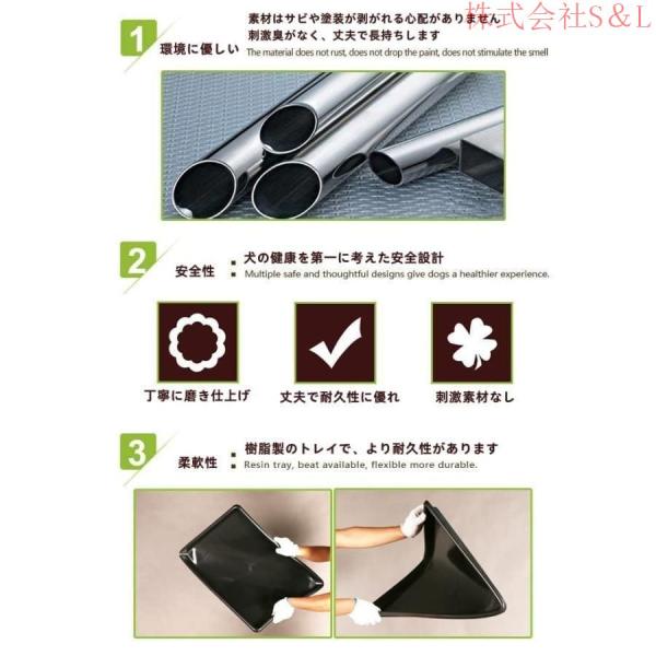 ペットケージドッグハウス202ステンレス錆びにくい犬檻犬小屋キャスター付きS＆L角パイプ折りたたみ式組み立て折りた小型犬大型犬中型犬ウサギペット