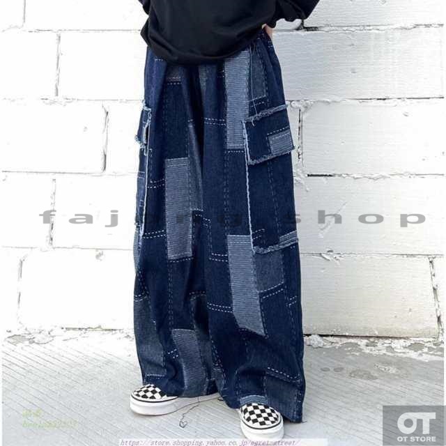 パッチワーク デニム パンツ