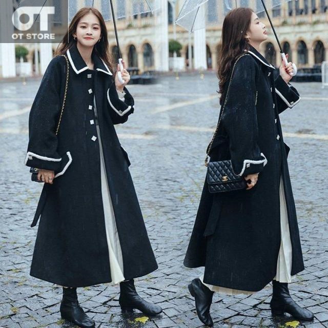 チェスターコート レディース 秋冬 40代 ロングコート 黒 ロング丈 ラシャコート ひざ下 厚手オーバー ゆったり アウター 通勤 着痩せ オシャレ 大人