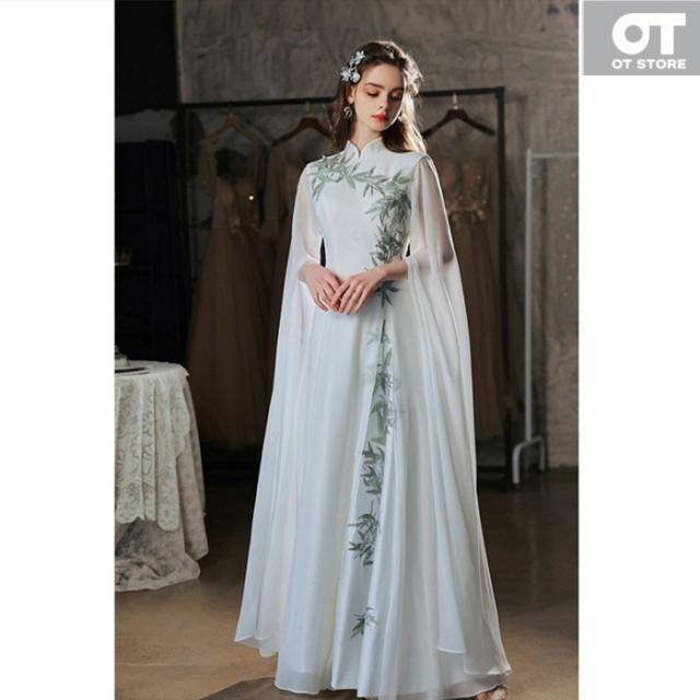 チャイナドレス 袖付き 袖あり 長袖 ロング チャイナ服 チャイナロングドレス 大きいサイズ チャイナ風 ワンピース コスプレ おしゃれ フォマールチャイナワンピース 文化祭 発表会