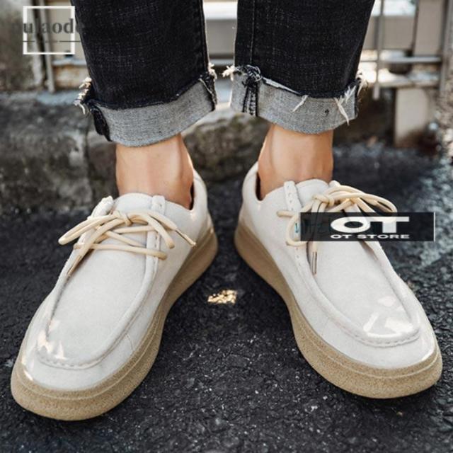 モカシン メンズ 3E 幅広 甲高 レースアップ ヒール2.5cm シークレットヒール（取り外し可能）2.5cm 軽量 カジュアル 痛くない ローヒー