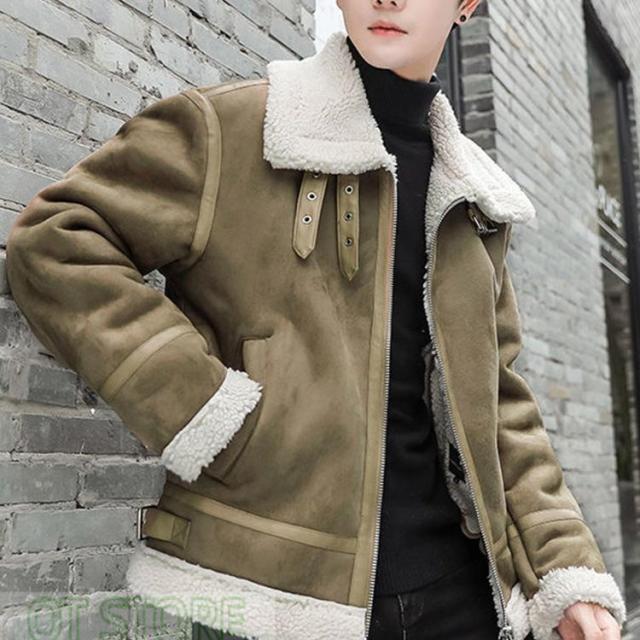 メンズ革ジャン ムートンコート レザージャケット 裏起毛 ムートンジャケット メンズジャケット バイクジャケット ライダースジャケット お兄系