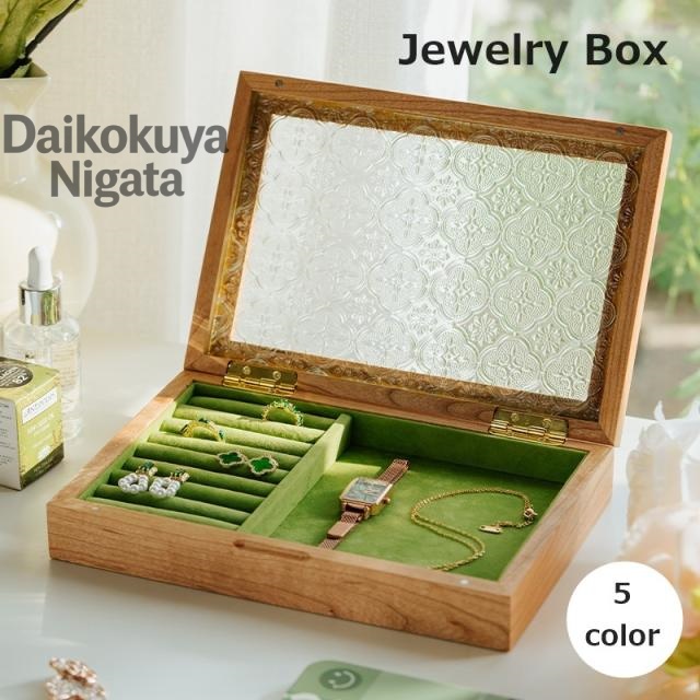 ジュエリーボックス アクセサリーケース 収納ボックス 木製 仕切り アンティーク風 かわいい おしゃれ リング 指輪 ピアス イ