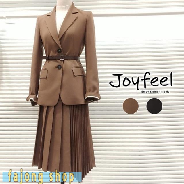 ジャケット スーツ レディース ベルト付き 秋冬 シングル 韓国 入学式 卒業式