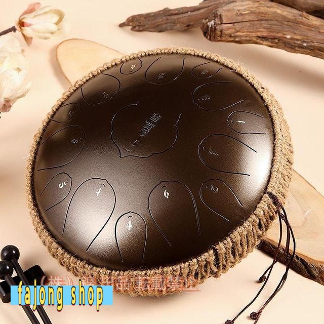 スリットドラムスチールタングドラムマレットキャリーバッグ付き13インチ15音Dメジャー炭素鋼製蓮シリーズ打楽器癒し系の音色音楽教育習得簡単タン