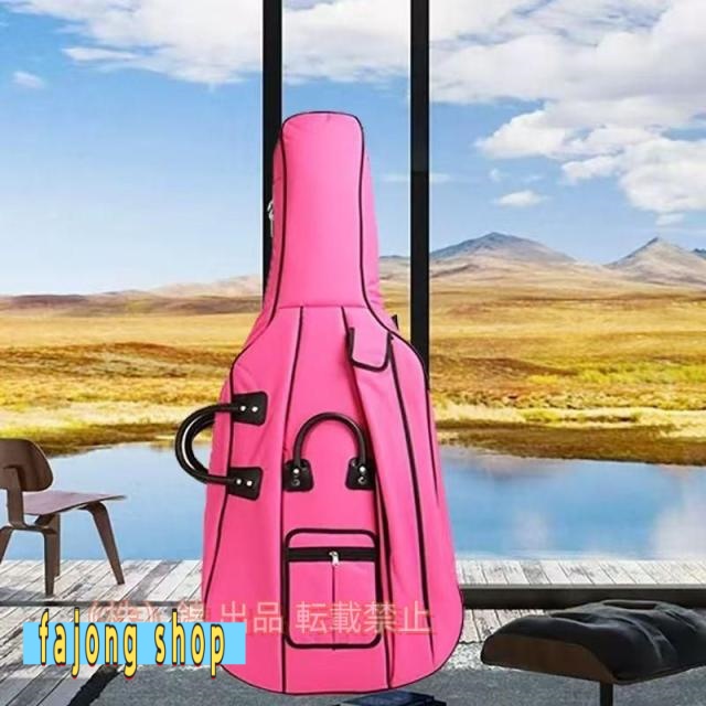 チェロバックパック 楽器収納ボックス 4/4ダブルショルダーピアノバッグ チェロソフトケース 錦複数のポケットと調節可能なバックパック 厚さ20mm