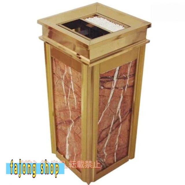 屋外床灰皿、ホテルの垂直ステンレス鋼バレルスートカラム、屋外たばこの吸い殻収集ボックスにとって喫煙ゾーン(色:Gold-kサイズ:28x28x63cm)